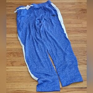 Blue Cotton Pants with Stripe
